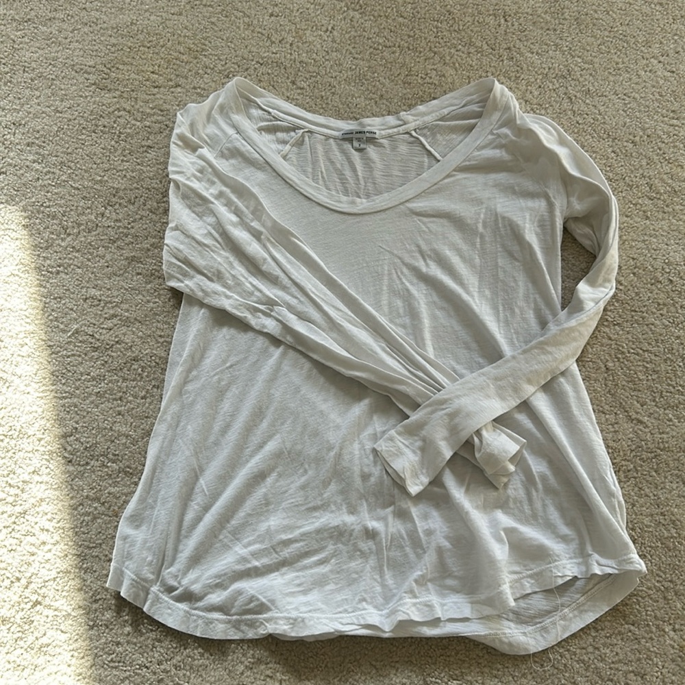 James Perse standard long sleeve white top